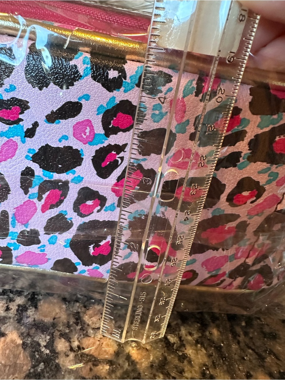 Juicy Couture Pink Black Leopard Print Cosmetic Case / Travel Bag Set NWT - Picture 3 of 9